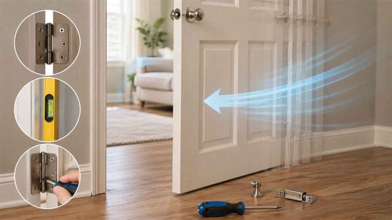 how to fix a door that swings open by itself