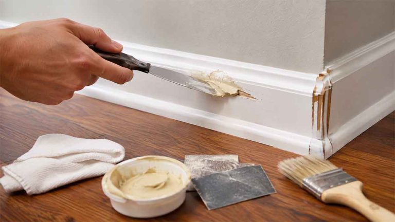 how to fix baseboards with wood filler