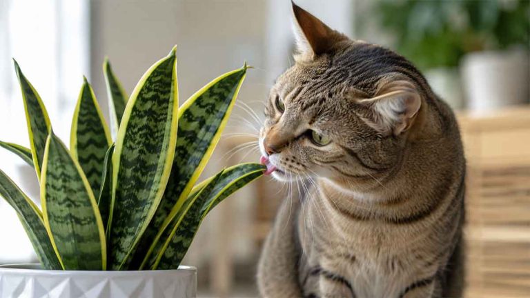 what happens if a cat licks a snake plant