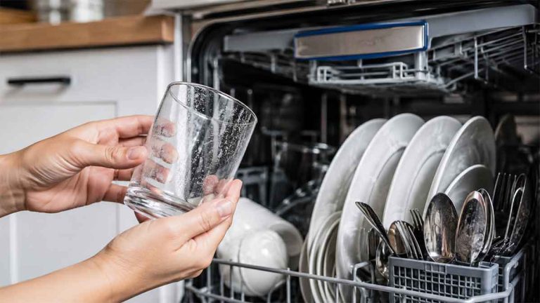 why is my dishwasher leaving white residue
