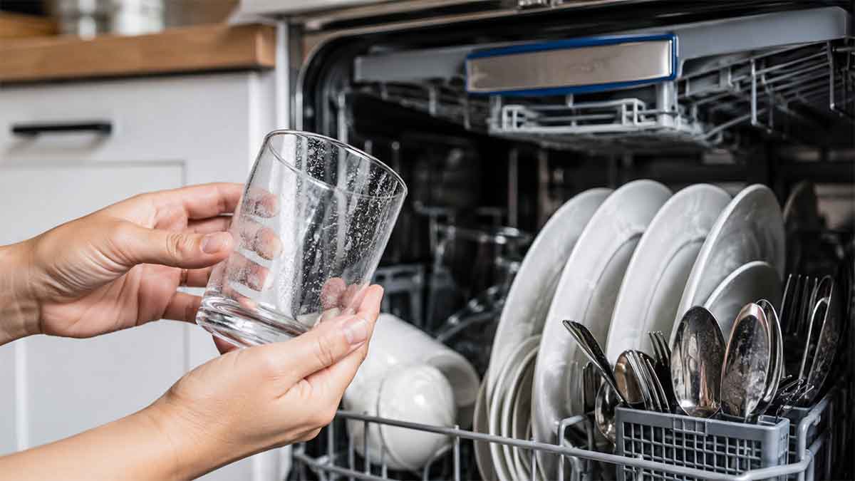 why is my dishwasher leaving white residue